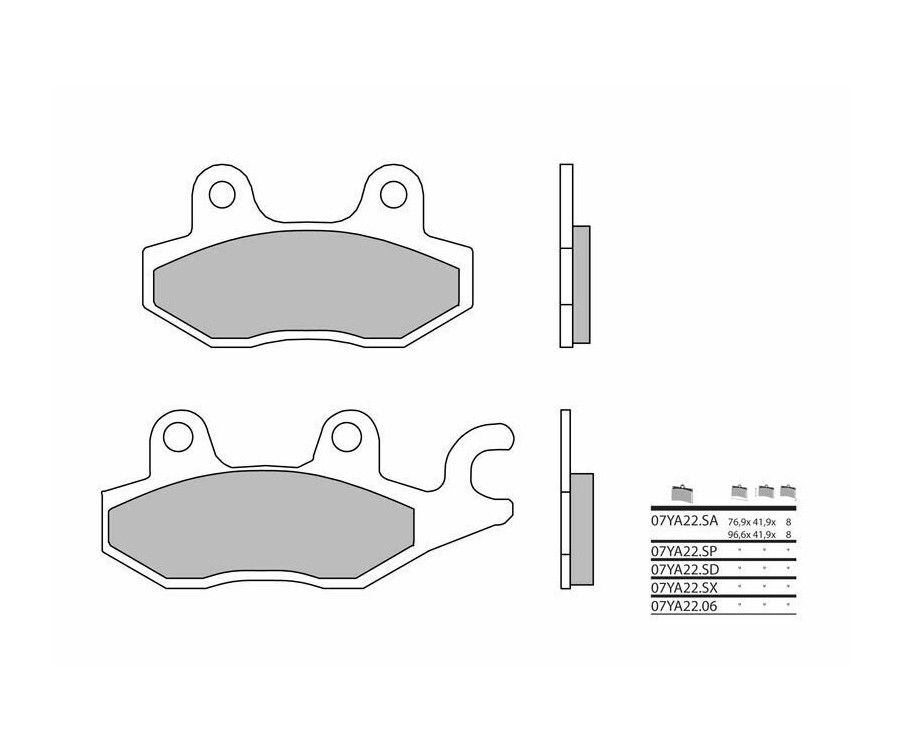 Plaquettes de frein BREMBO route métal fritté - 07YA22SA