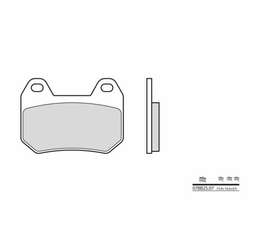 Plaquettes de frein BREMBO route carbone céramique - 07BB2507 - 1035839