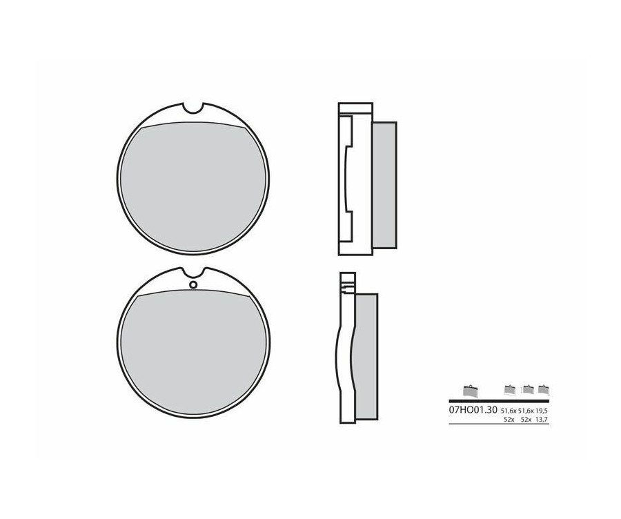 Plaquettes de frein BREMBO route carbone céramique - 07HO0130