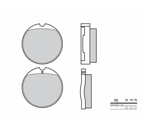 Plaquettes de frein BREMBO route carbone céramique - 07HO0130 - 1035952