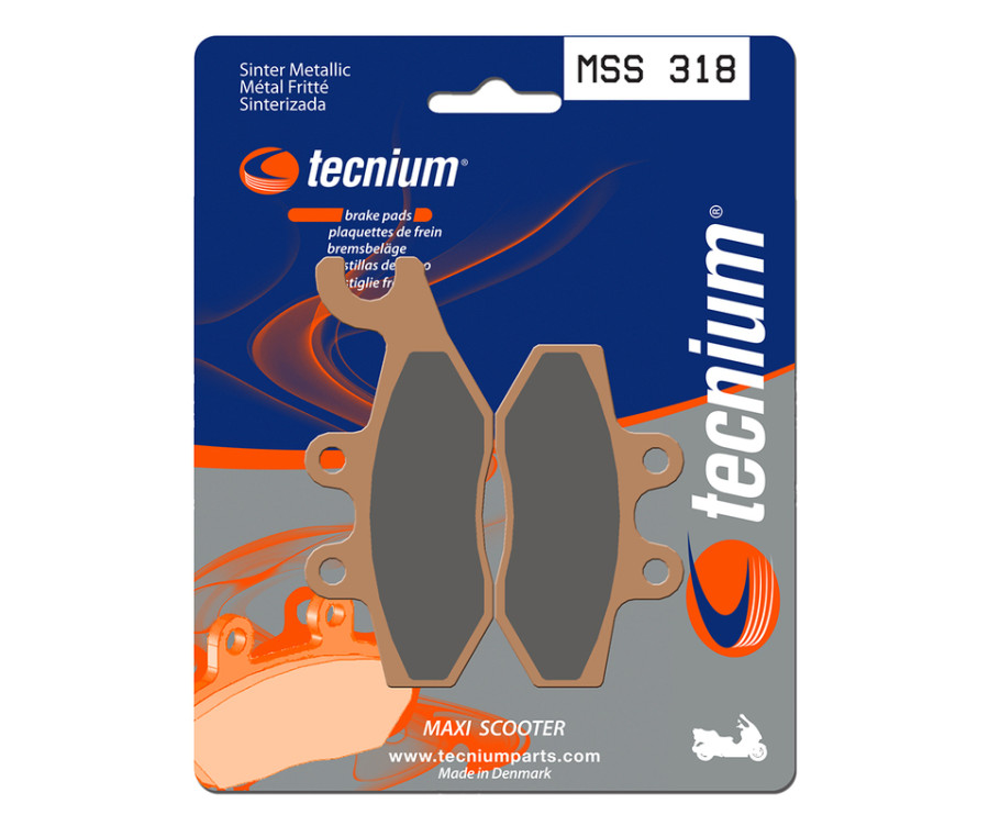 Plaquettes de frein TECNIUM Maxi Scooter métal fritté - MSS318