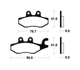 Plaquettes de frein TECNIUM Maxi Scooter métal fritté - MSS318