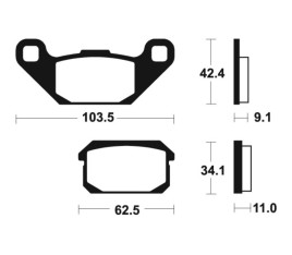 Plaquettes de frein TECNIUM MX/Quad métal fritté - MO348