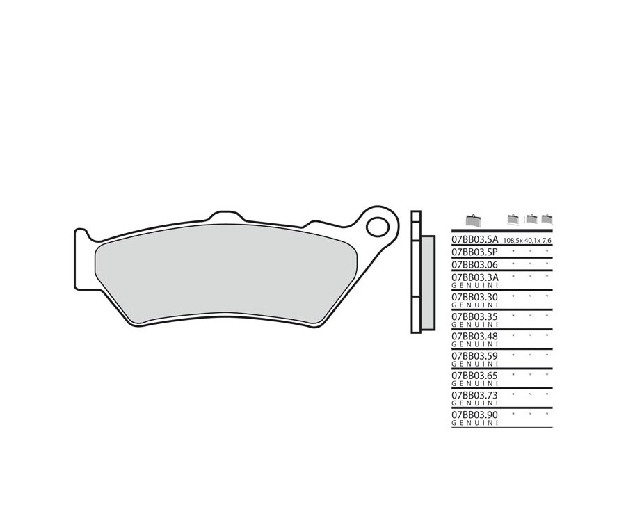 Plaquettes de frein BREMBO route métal fritté - 07BB03LA