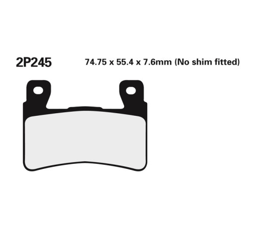 Plaquettes de frein NISSIN route semi-métallique - 2P-245NS - 1036685