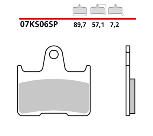 Plaquettes de frein BREMBO métal fritté - 07KS06SP - 1122630