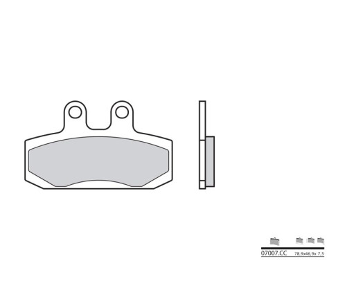 Plaquettes de frein BREMBO Scooter carbone céramique - 07007CC - 1035719