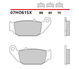 Plaquettes de frein BREMBO métal fritté - 07HO61SX - 1122631