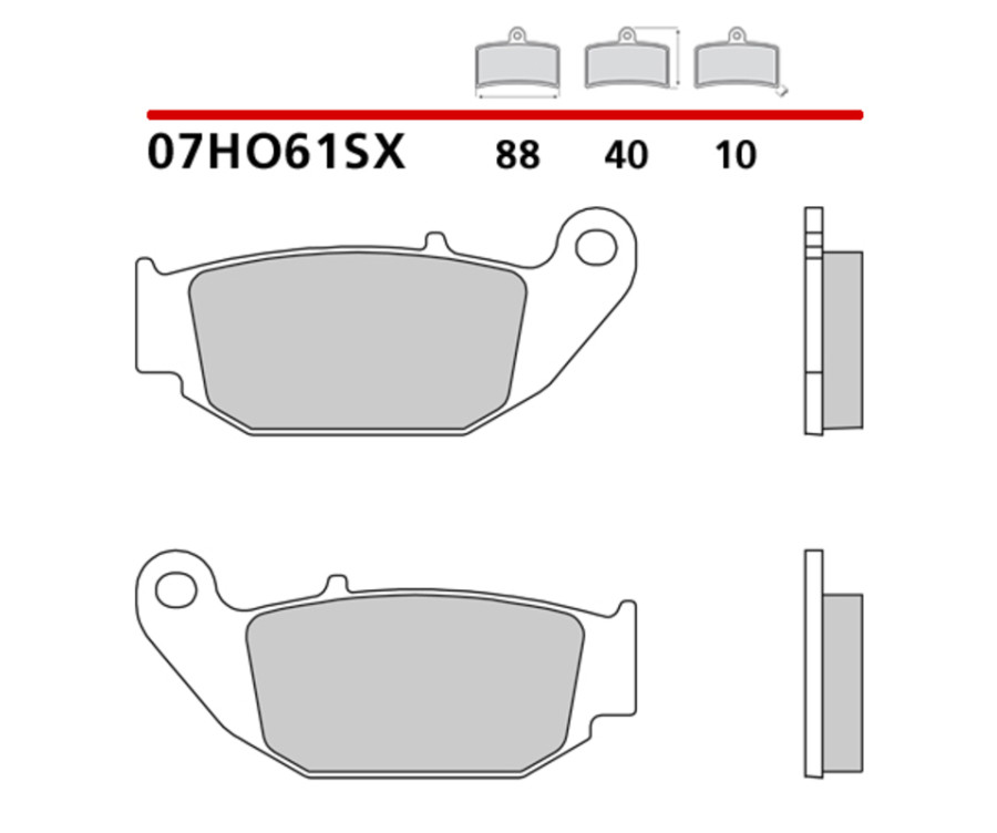 Plaquettes de frein BREMBO métal fritté - 07HO61SX