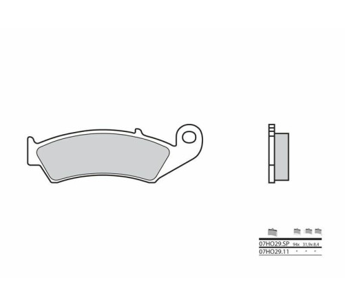 Plaquettes de frein BREMBO route métal fritté - 07HO29SP - 1035998