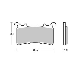 Plaquettes de frein BREMBO UPGRADE Type M538 Z04 métal fritté - 107A48634 - 1121993