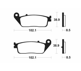 Plaquettes de frein TECNIUM Maxi Scooter métal fritté - MSS383