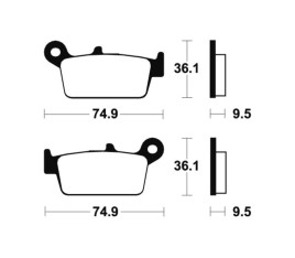 Plaquettes de frein TECNIUM MX/Quad métal fritté - MO104