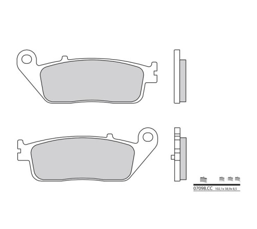 Plaquettes de frein BREMBO Scooter carbone céramique - 07098CC - 1035782