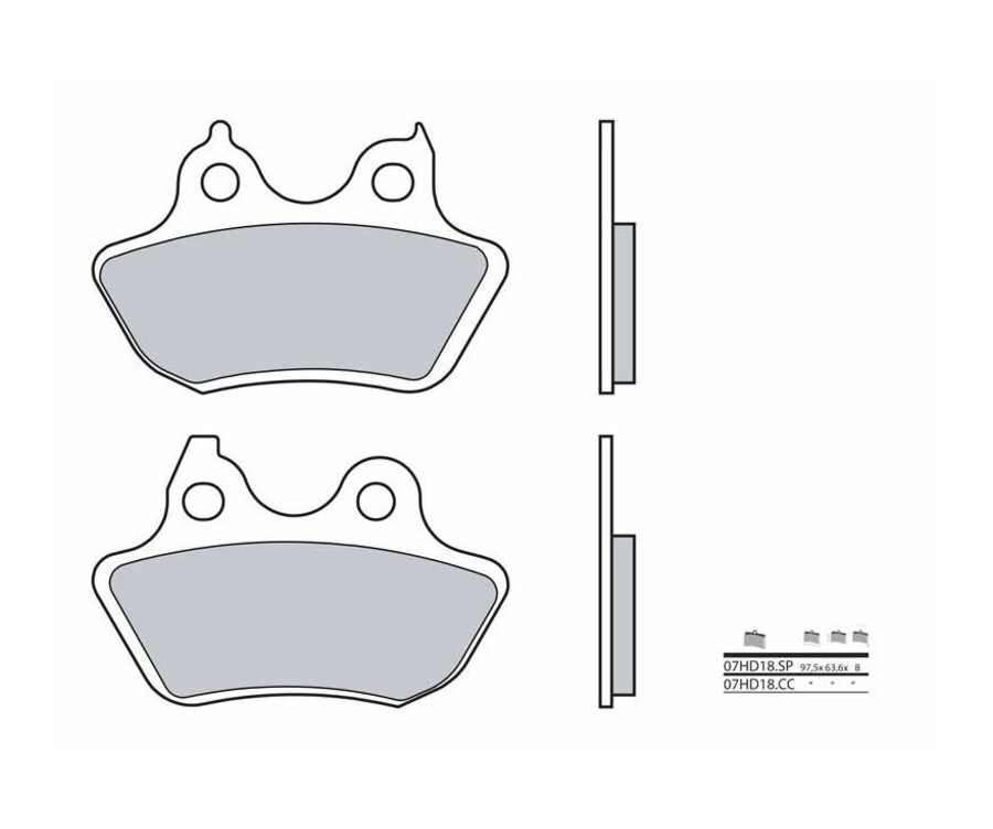 Plaquettes de frein BREMBO route métal fritté - 07HD18SP