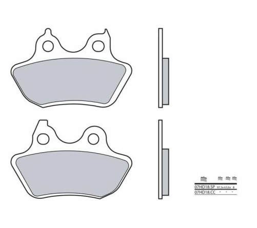 Plaquettes de frein BREMBO route métal fritté - 07HD18SP - 1035949