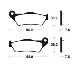 Plaquettes de frein TECNIUM Racing MX/Quad métal fritté - MOR171