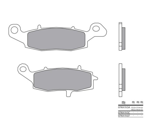 Plaquettes de frein BREMBO route métal fritté - 07KA19LA - 1036096