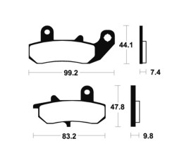 Plaquettes de frein TECNIUM Performance métal fritté - MR135