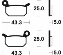 Plaquettes de frein TECNIUM Racing MX/Quad métal fritté - MOR294