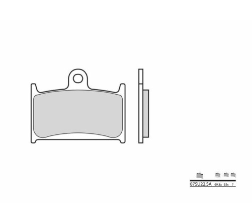 Plaquettes de frein BREMBO route métal fritté - 07SU22SA - 1036180