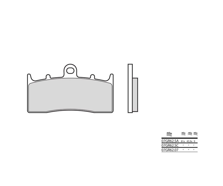 Plaquettes de frein BREMBO route métal fritté - 07GR62LA