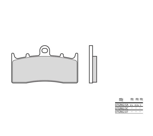 Plaquettes de frein BREMBO route métal fritté - 07GR62LA - 1035908