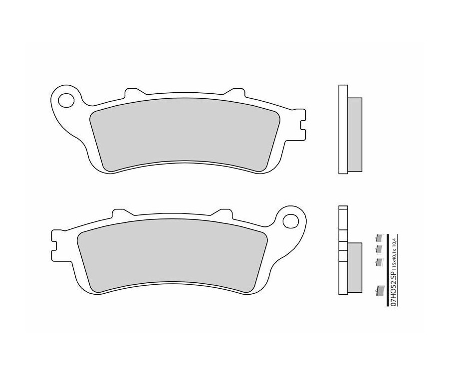 Plaquettes de frein BREMBO route métal fritté - 07HO52SP