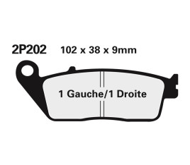 Plaquettes de frein NISSIN route semi-métallique - 2P-202NS - 1036621