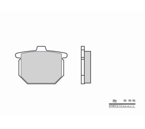 Plaquettes de frein BREMBO route carbone céramique - 07HO1212 - 1035966