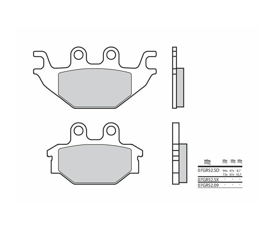 Plaquettes de frein BREMBO route carbone céramique - 07GR5209