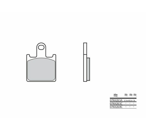 Plaquettes de frein BREMBO route métal fritté - 07KA28SA - 1036120
