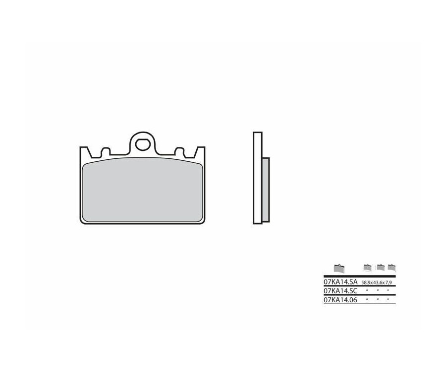 Plaquettes de frein BREMBO route métal fritté - 07KA14SA