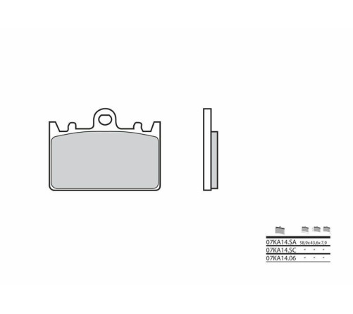 Plaquettes de frein BREMBO route métal fritté - 07KA14SA - 1036080