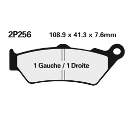 Plaquettes de frein NISSIN route semi-métallique - 2P-256NS - 1036704