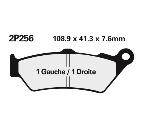 Plaquettes de frein NISSIN route semi-métallique - 2P-256NS - 1036704