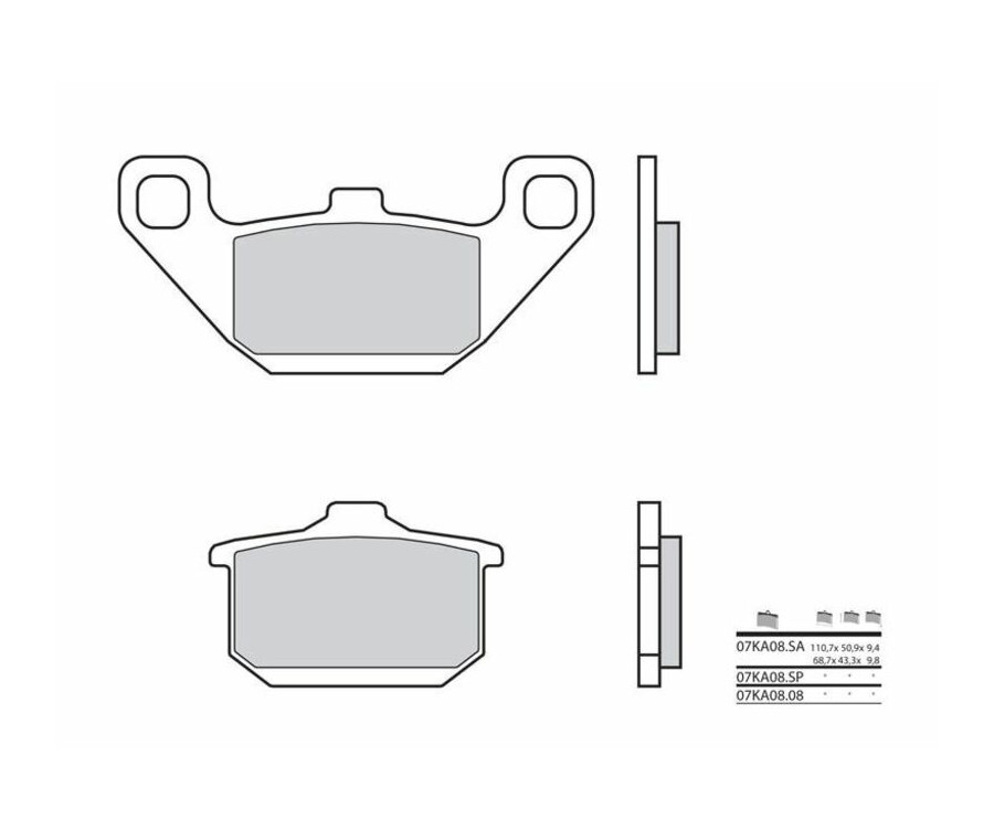 Plaquettes de frein BREMBO route métal fritté - 07KA08SA