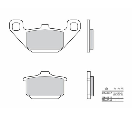 Plaquettes de frein BREMBO route métal fritté - 07KA08SA - 1036064