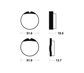 Plaquettes de frein TECNIUM route organique - MA1