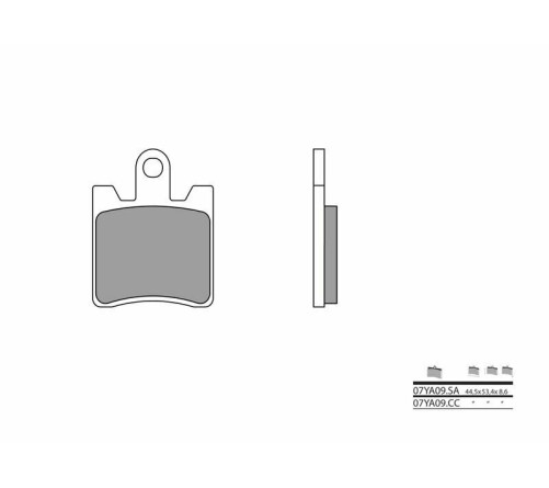 Plaquettes de frein BREMBO route métal fritté - 07YA09SA - 1036203