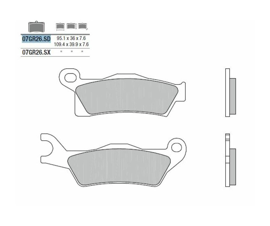 Plaquettes de frein BREMBO Off-Road métal fritté - 07GR26SD