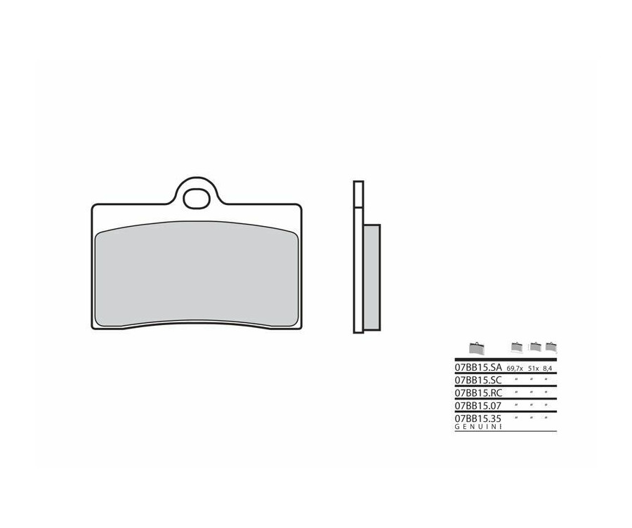 Plaquettes de frein BREMBO route carbone céramique - 07BB1507