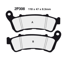 Plaquettes de frein NISSIN route semi-métallique - 2P-308NS - 1036749