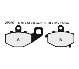 Plaquettes de frein NISSIN route semi-métallique - 2P-269NS - 1036712