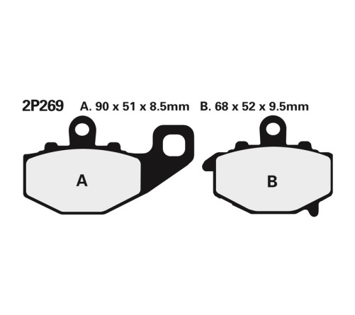 Plaquettes de frein NISSIN route semi-métallique - 2P-269NS - 1036712