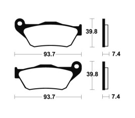 Plaquettes de frein TECNIUM Scooter organique - ME337