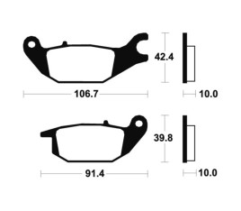 Plaquettes de frein TECNIUM Scooter organique - ME284