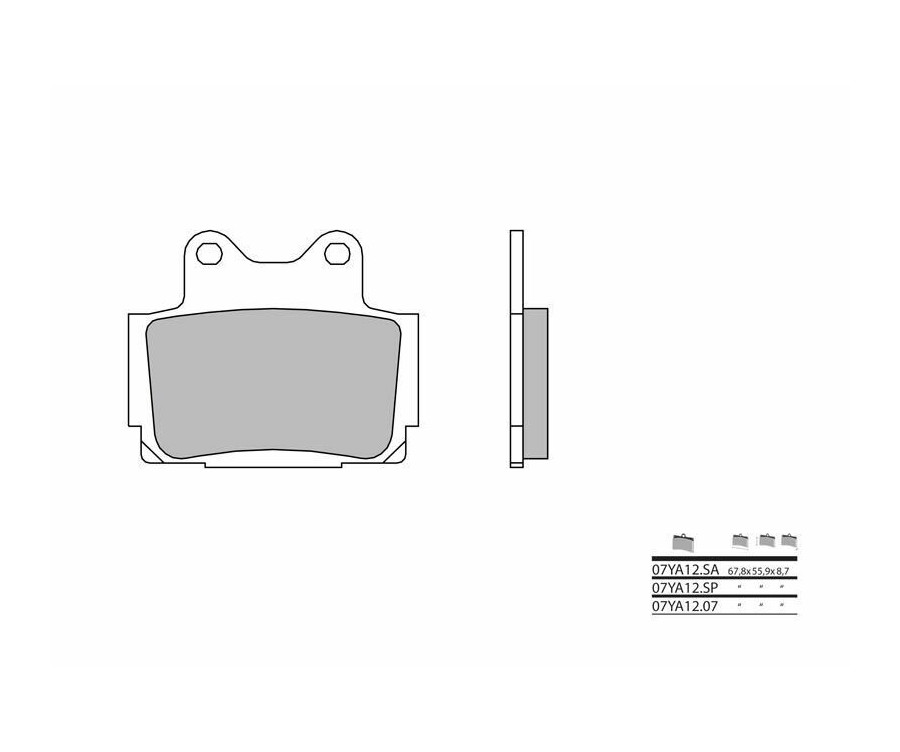 Plaquettes de frein BREMBO route métal fritté - 07YA12SA