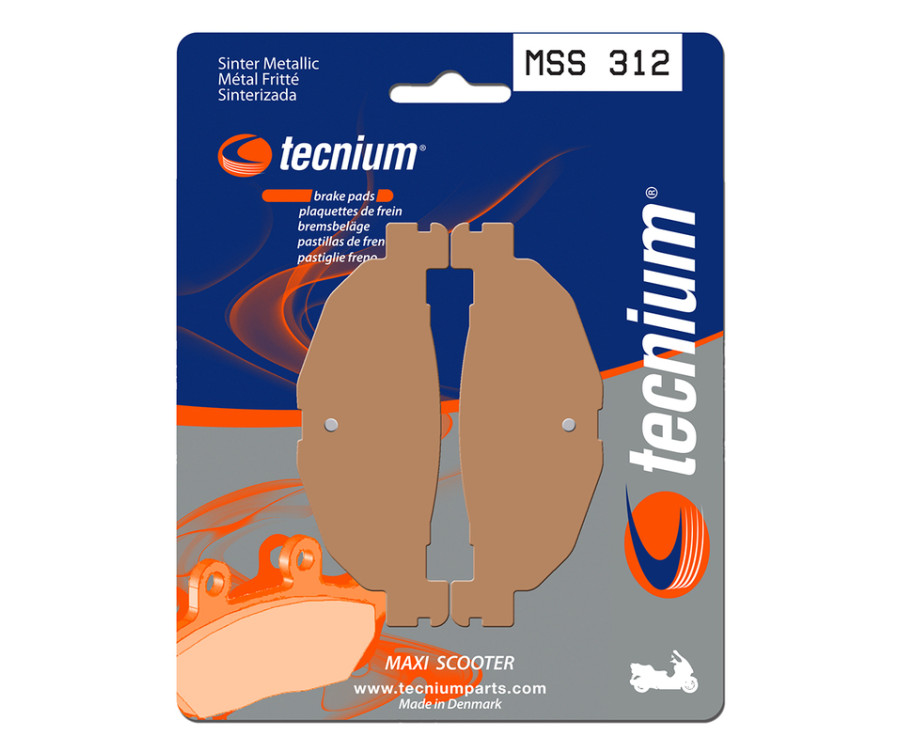 Plaquettes de frein TECNIUM Maxi Scooter métal fritté - MSS312