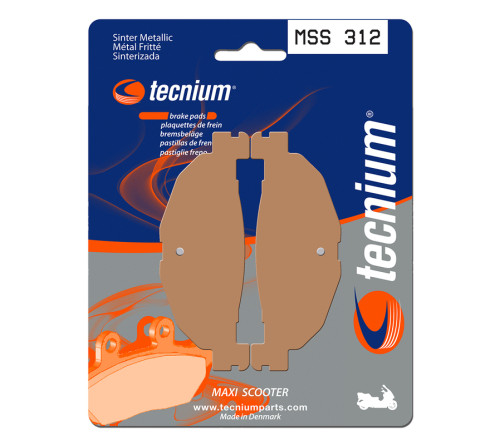 Plaquettes de frein TECNIUM Maxi Scooter métal fritté - MSS312 - 1023210